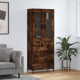Berkfield Elegant Highboard Smoked Oak 69.5X34X180 Cm Engineered Wood - thumbnail 2