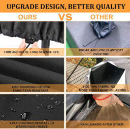 Durable Garden Furniture Cover - Waterproof, Windproof And Uv Resistant For Outdoor Table 180 X 80 Cm Black - thumbnail 3