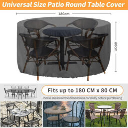 Durable Garden Furniture Cover - Waterproof, Windproof And Uv Resistant For Outdoor Table 180 X 80 Cm Black - thumbnail 2