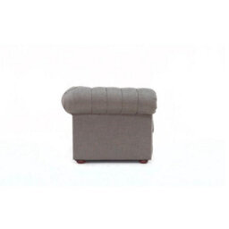 Chesterfield 3 Seater Sofa Charles Charcoal Grey Linen Fabric In Classic Style - thumbnail 2