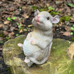 Animal Crackers Happy Mouse In A Relaxed Pose, Cute Fairy Woodland Garden Ornament - thumbnail 1