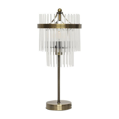 First Choice Lighting Georgia - Antique Brass With Glass Rods Table Lamp - image 1