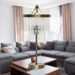 First Choice Lighting Georgia - Antique Brass With Glass Rods Table Lamp - thumbnail 3