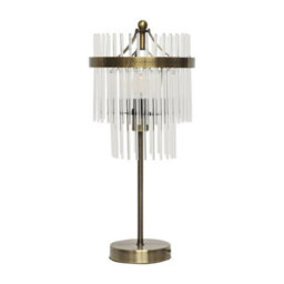 First Choice Lighting Georgia - Antique Brass With Glass Rods Table Lamp