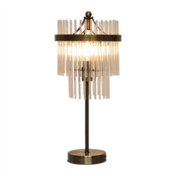First Choice Lighting Georgia - Antique Brass With Glass Rods Table Lamp - thumbnail 2
