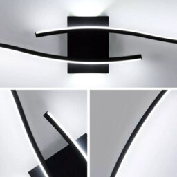 Modern Indoor Wall Light Design Wall Lamp Black Cold White 89Cm Living Room 27W - thumbnail 4