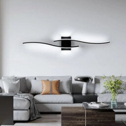 Modern Indoor Wall Light Design Wall Lamp Black Cold White 89Cm Living Room 27W - thumbnail 1