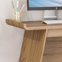 Teknik Towson Trestle Desk Beaufort Oak Effect With Curved Desktop - thumbnail 2