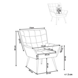 Beliani Armchair Bellingmo Fabric Green - thumbnail 3