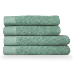 Furn. Textured 4 Piece Bath Towel/bath Sheet Bale, Cotton, Smoke Green