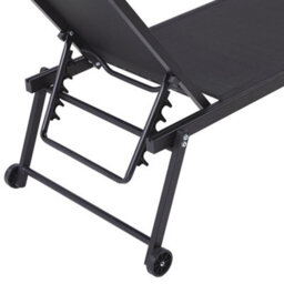 Beliani Sun Lounger Portofino Reclining Metal Black - thumbnail 6