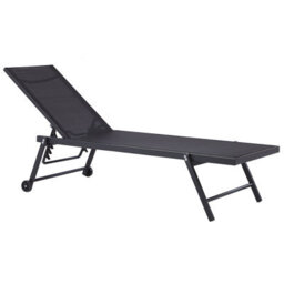 Beliani Sun Lounger Portofino Reclining Metal Black