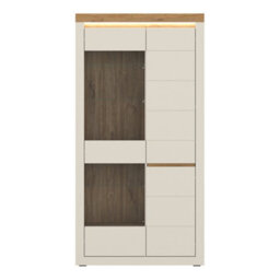 Furniture To Go Naxxar Tall Display Cabinet With 2 Doors (Lh) In Cashmere And Stone Oak - thumbnail 6