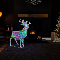 Samuel Alexander 90Cm Light Up Indoor Outdoor Dreamlights Christmas Stag With 500 White Leds - thumbnail 3