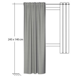 Bricoflor Blackout Curtain With Concealed Loops  - Taupe - 2,45 X 1,40 M - Plain - thumbnail 6
