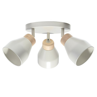 Happy Homewares Contemporary Scandinavian Designed Triple Spot Ceiling Light In Muted Dove Grey - image 1