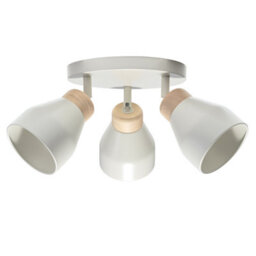 Happy Homewares Contemporary Scandinavian Designed Triple Spot Ceiling Light In Muted Dove Grey - thumbnail 1
