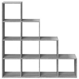 Berkfield Room Divider Bookcase 4-Tier Grey Sonoma 131.5X29X131.5 Cm Engineered Wood - thumbnail 5