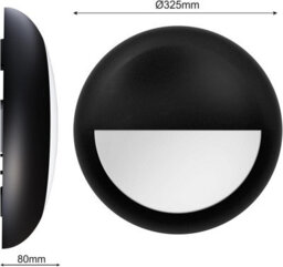 Paul Russells LED Slimline Bulkhead Light 12W 16W 20W 3CCT IP65 Black Eyelid Bezel Modern Flush Wall Ceiling Outdoor - thumbnail 4