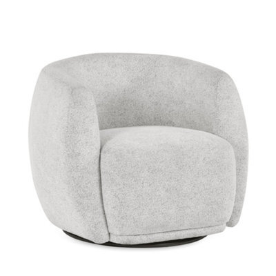 Oakham Bowline Cream Chenille Upholstered Swivel Accent Chair - image 1