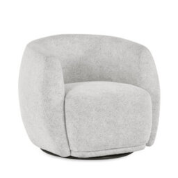 Oakham Bowline Cream Chenille Upholstered Swivel Accent Chair