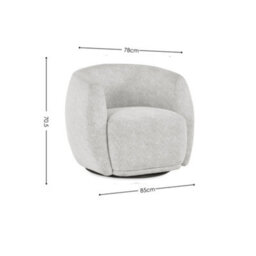 Oakham Bowline Cream Chenille Upholstered Swivel Accent Chair - thumbnail 3