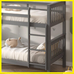 RAC3 Wooden Double Bunk Bed   Space Saving, Sturdy, Sleeps 2   Available In White And Grey  (Double Grey) - thumbnail 5