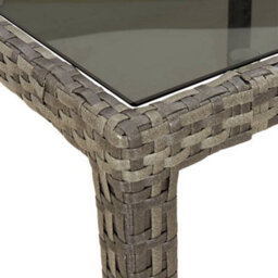 Berkfield Garden Table Grey 190X90X75 Cm Tempered Glass And Poly Rattan - thumbnail 5
