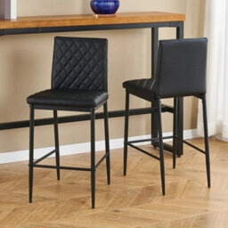 2X Pub Breakfast Bar Stool Pu Padded High Chair Kitchen Island Counter Barstools - thumbnail 2