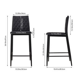2X Pub Breakfast Bar Stool Pu Padded High Chair Kitchen Island Counter Barstools - thumbnail 3
