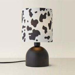 Valuelights Miley Cow Print Drum Lamp Shade Matte Black Table Lamp - thumbnail 2