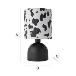 Valuelights Miley Cow Print Drum Lamp Shade Matte Black Table Lamp - thumbnail 7