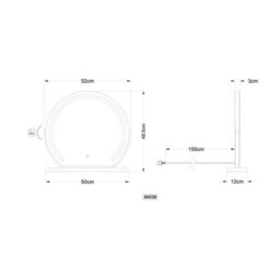 Luminosa Lighting Luminosa Rivas 49X52Cm Illuminated Bathroom Mirror Led Dimmable 2700-6500K Touch Dimmer - thumbnail 7