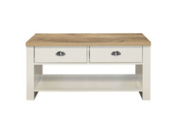 Birlea Highgate 2 Drawer Coffee Table Cream & Oak - thumbnail 5