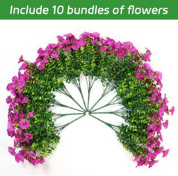 10 Pack Uv Resistant Outdoor Artificial Flowers, Fake Flower Bouquets, Artificial Plants For Outdoor And Indoor Use (Fuchsia) - thumbnail 3