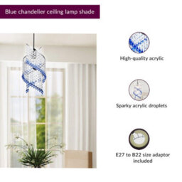 Innoteck Spiral Droplet Pendant Light Shade - Blue - thumbnail 5