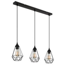 Luminosa Lighting Luminosa Zachary Bar Pendant Ceiling Light Matt Black 3X E27 - thumbnail 2
