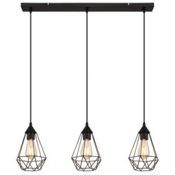 Luminosa Lighting Luminosa Zachary Bar Pendant Ceiling Light Matt Black 3X E27 - thumbnail 3