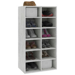 Berkfield Shoe Rack Concrete Grey 54X34X100.5 Cm Engineered Wood - thumbnail 3