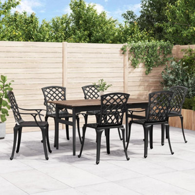 Berkfield Garden Chairs 6 Pcs Cast Aluminium Black - image 1