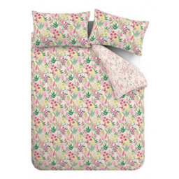 Catherine Lansfield Tilly Floral Reversible Super King Duvet Cover Set With Pillowcases Pink - thumbnail 6