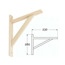 Single Handcrafted Wooden Shelf Bracket - Rustic Wall-Mounted Support For Floating Shelves - Heavy-Duty And Stylish 230X280mm - thumbnail 2