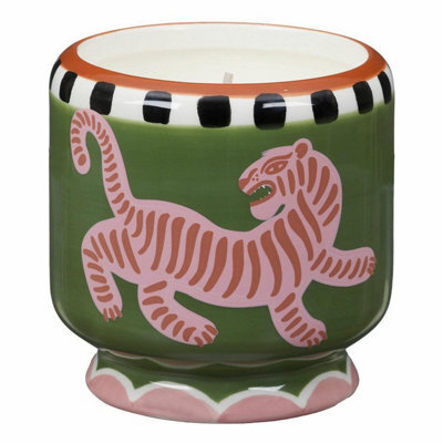 Paddywax Ceramic Soy Candle Tiger 226G - Black Cedar & Fig Boxed - image 1