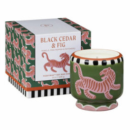 Paddywax Ceramic Soy Candle Tiger 226G - Black Cedar & Fig Boxed - thumbnail 2