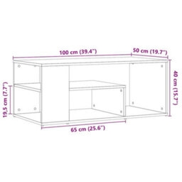 Berkfield Coffee Table Old Wood 100X50X40 Cm Engineered Wood - thumbnail 9