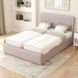 Aspire Grant Electric Adjustable Bed Upholstered With Pocket Sprung Mattress Uk Made, Eire Linen Grey, Size Superking