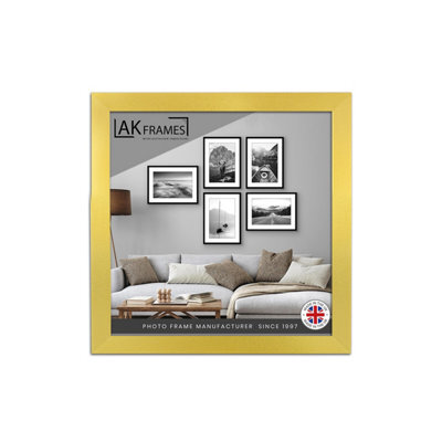 "AK Frames Sleek 16X16"" Gold Thin Modern Picture Frame - Slim And Design For Posters, Prints And Photos - Elegant Wall Frame Decor" - image 1