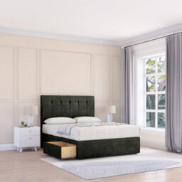 "Sloomy 5Ft Highbury Divan Bed Base Graphite Dumfries ,2 Drawers & 26"" Struts Headboard - King" - thumbnail 1