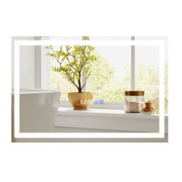 Costway 60 X 40 Cm Led Bathroom Mirror Wall Mounted Rectangle Mirror With 3-Color Dimmable Lights - thumbnail 2