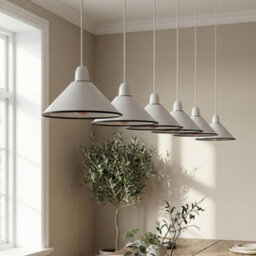 2 Pack Metal Cone Pendant Lamp Shade 22Cm White E27 Ceiling Light For Kitchen Island Hallway Bedroom Living Room - thumbnail 8